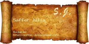 Saffer Júlia névjegykártya